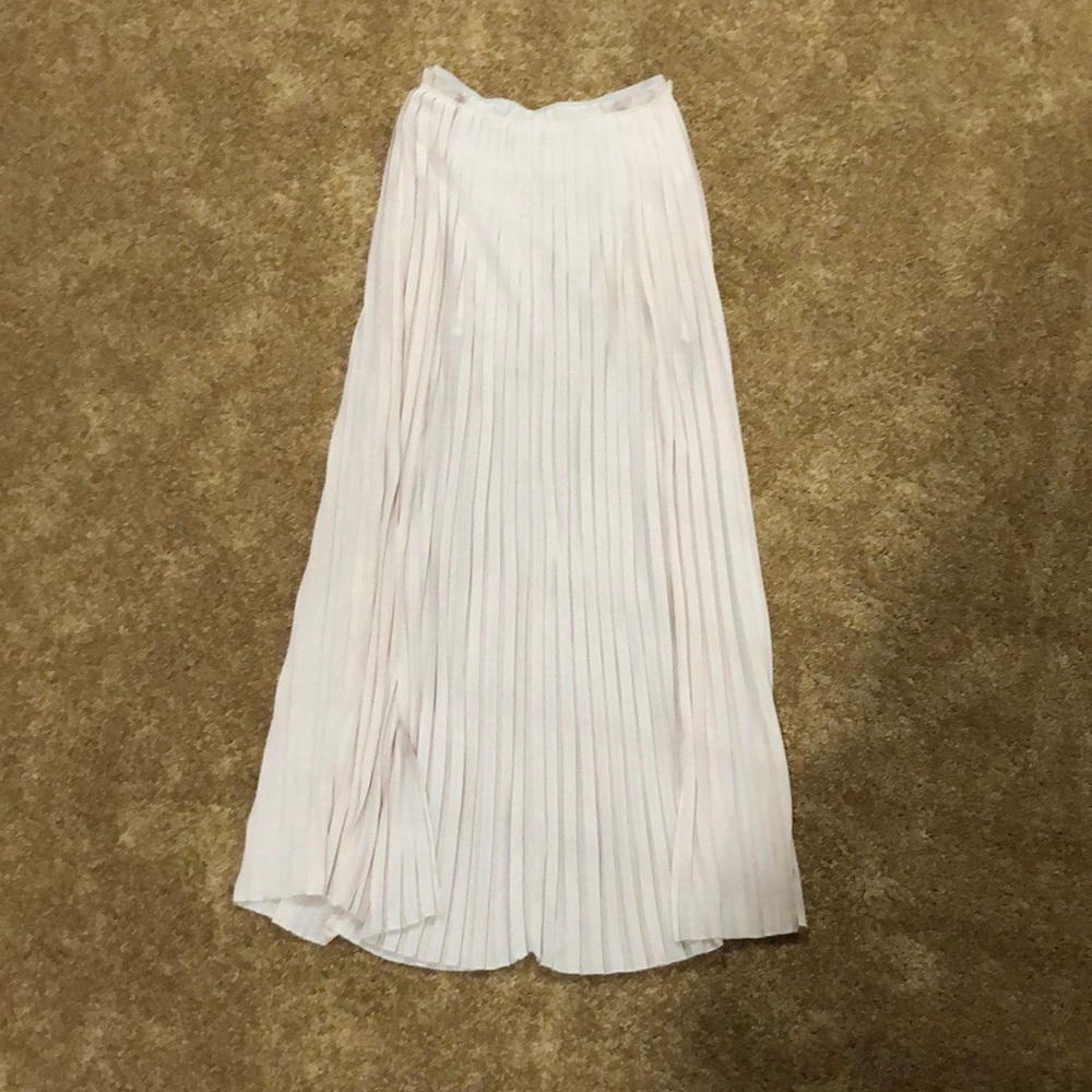 Pleated Blush Maxi Skirt